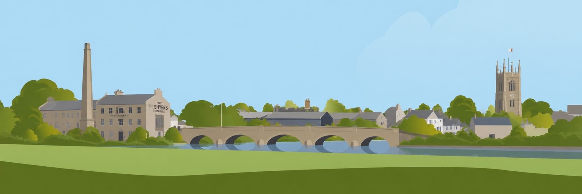 Illustrated panorama of Trowbridge